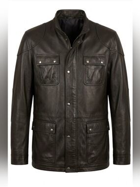 NWT Size XL Snover Fashion "The Executive" 100% Top-Grain Leather Jacket - Black